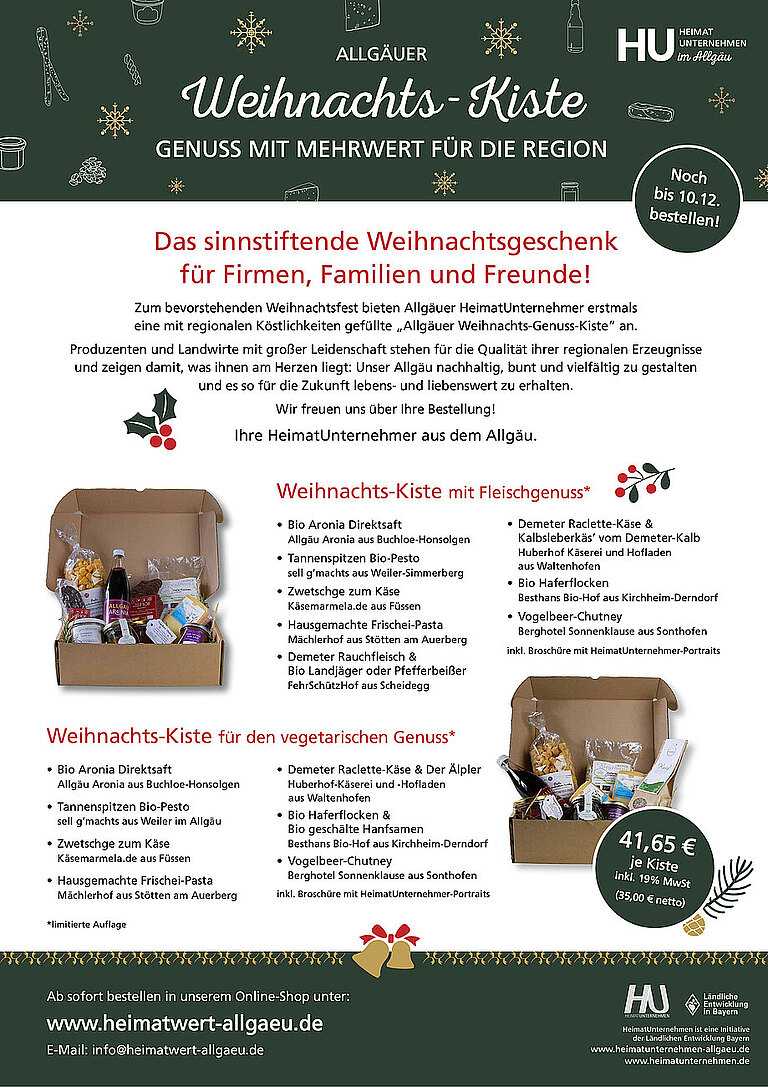 HeimatUnternehmen Weihnachts-Kiste Ankündigung  